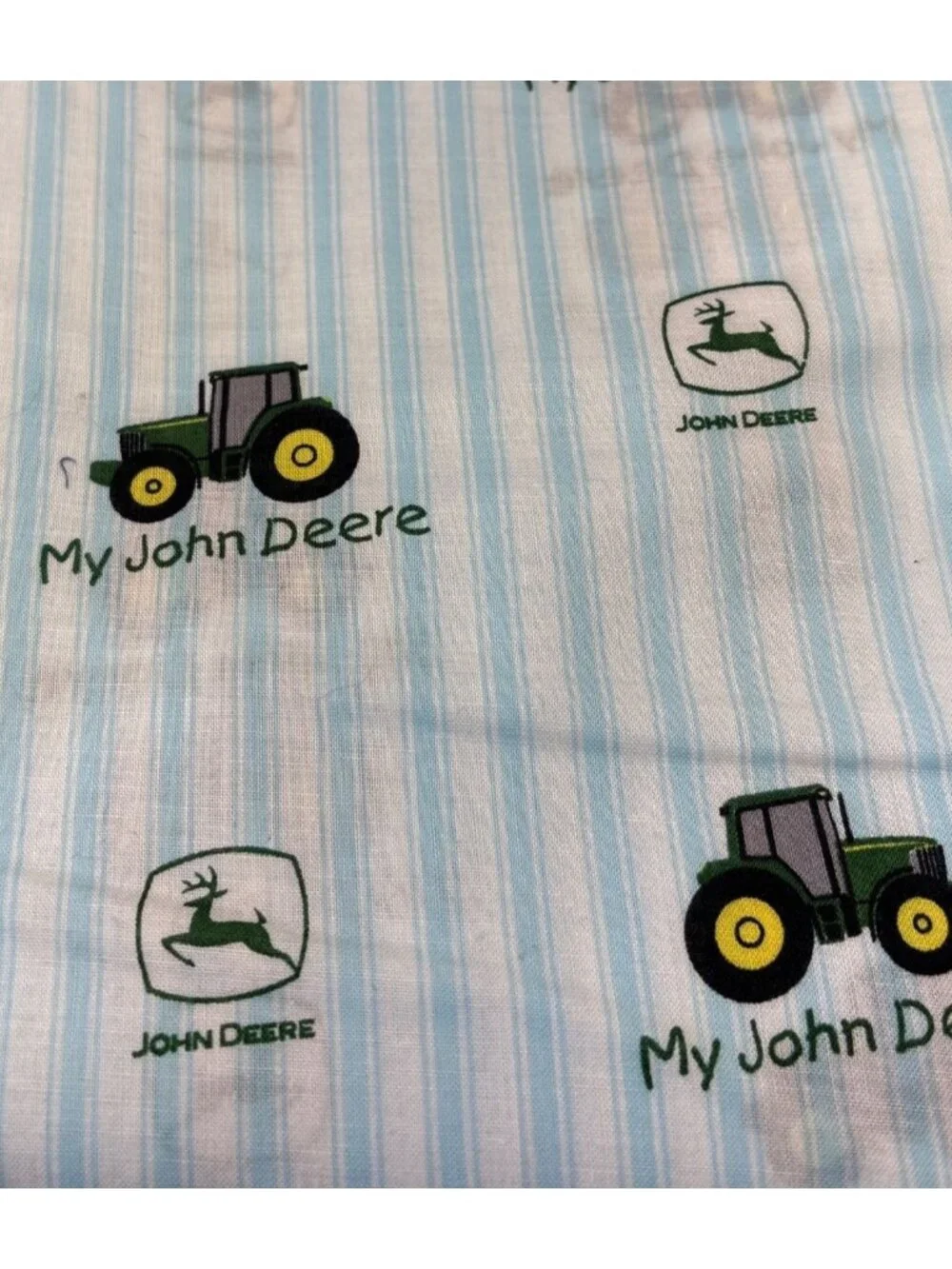 John Deere My Tractor Pattern Blue Cotton Fabric 1/2 yard x 44” Craft